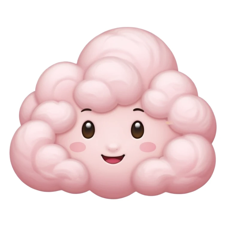 A soft pink cloud with gentle cotton-like fluff. sticker