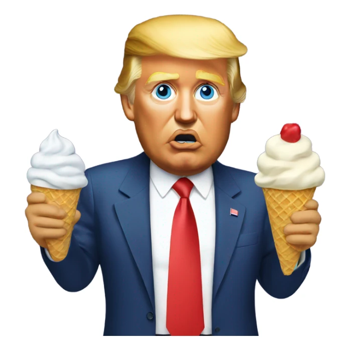 Trump eating ice cream sticker