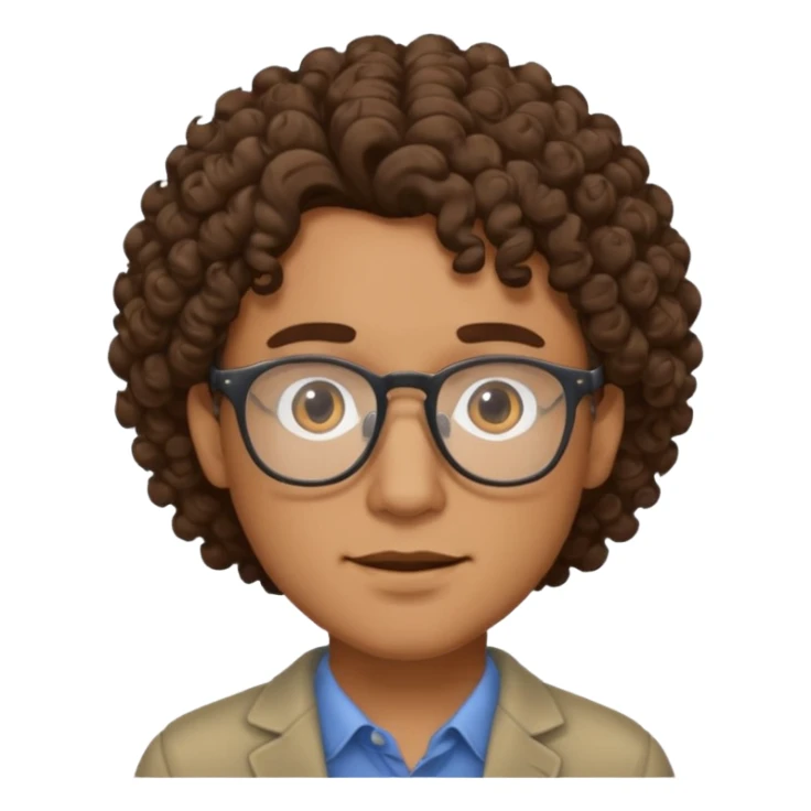 CURLY HAIR GUT WITH GLASSES sticker