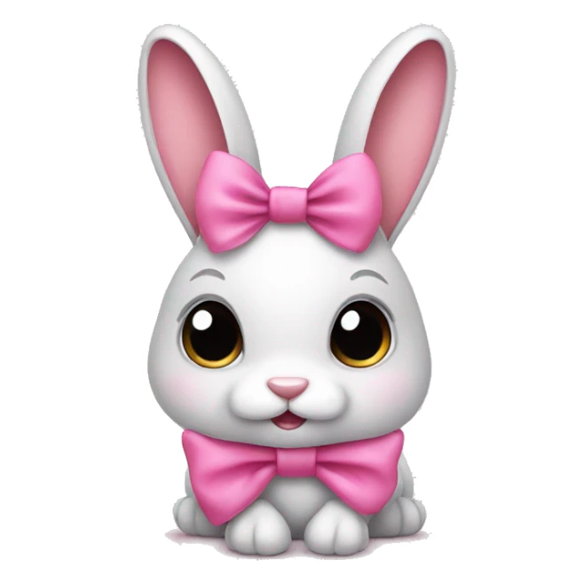 cute bunny with a pink bow sticker