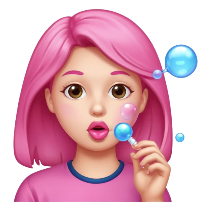 a person who blows gum bubble sticker