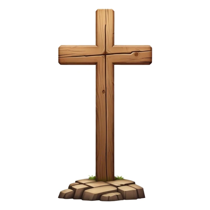 wooden cross sticker