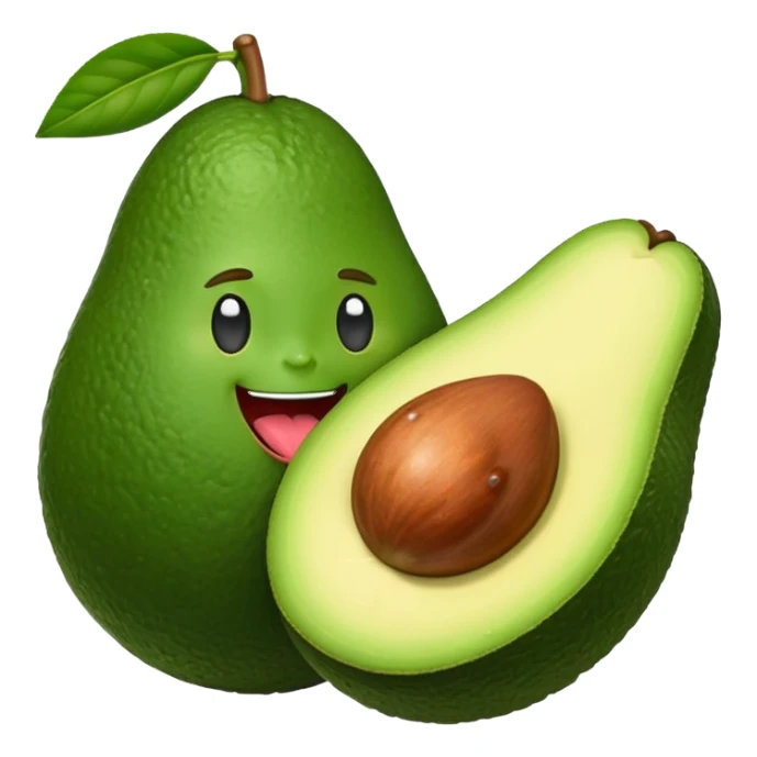 avocado with its tongue sticking out sticker