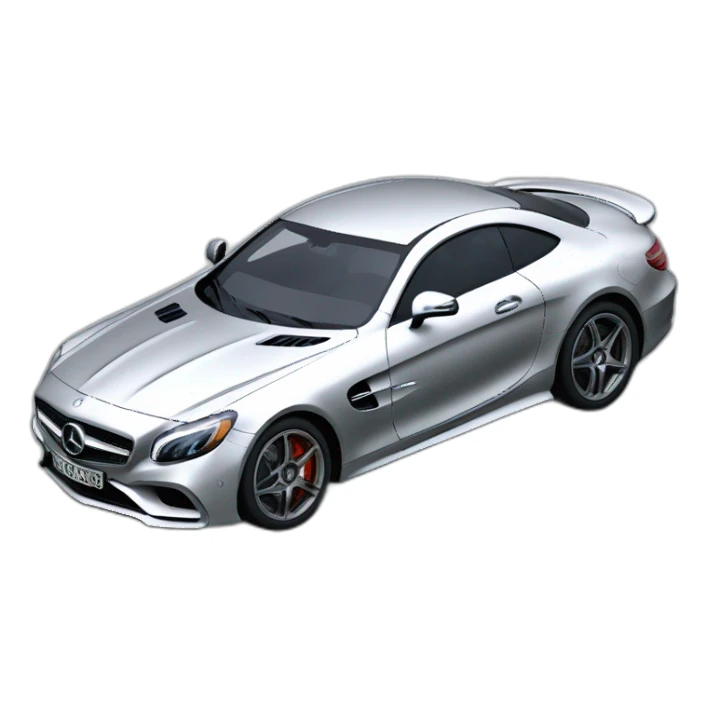 mercedes amg, silver，isometric view sticker