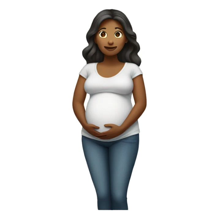 A pregnant woman under. sticker