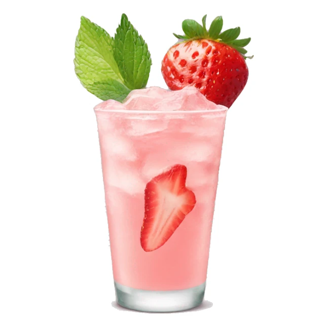 Pastel pink mojito strawberry  sticker
