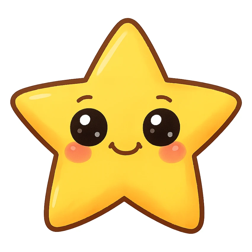 cute smiling star sticker