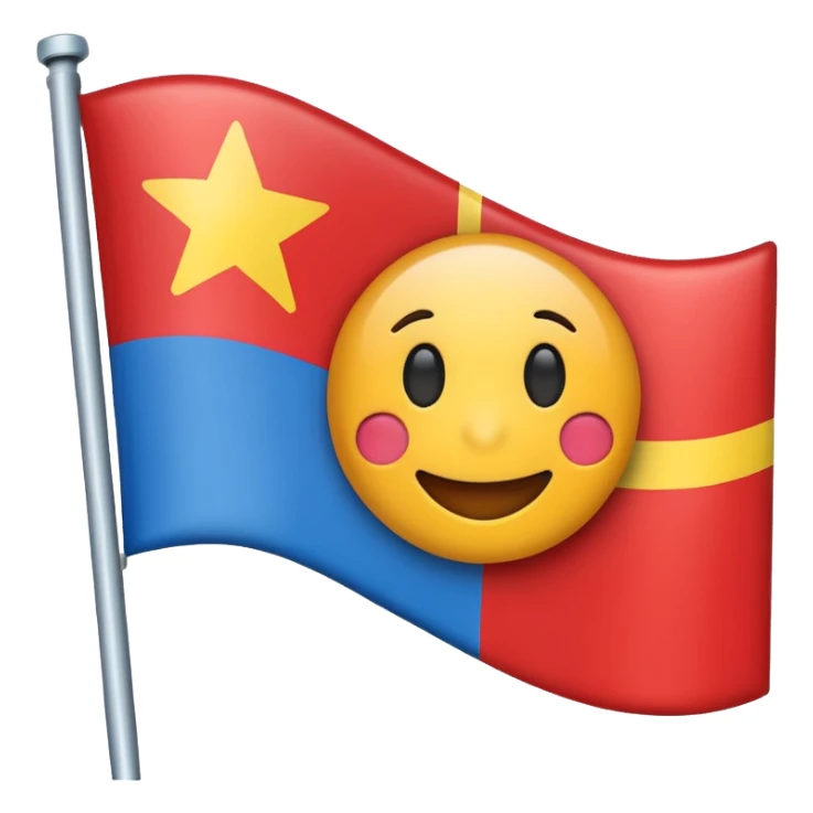 une emoticone avec un drapeau pour dire win sticker