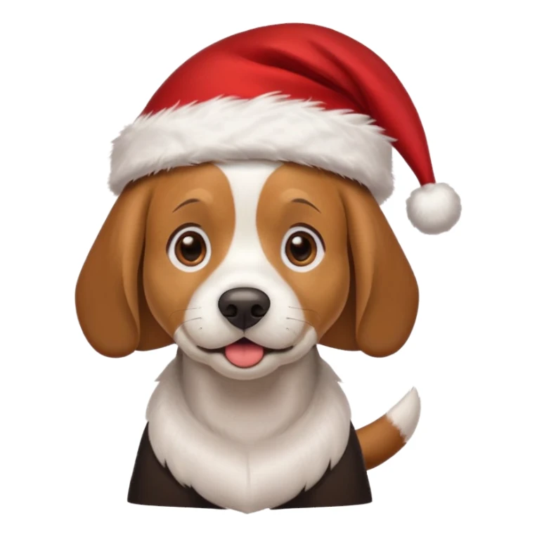 beagle wearing santa hat sticker