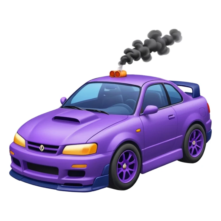 Purple and navy blue car doing a drift. sticker