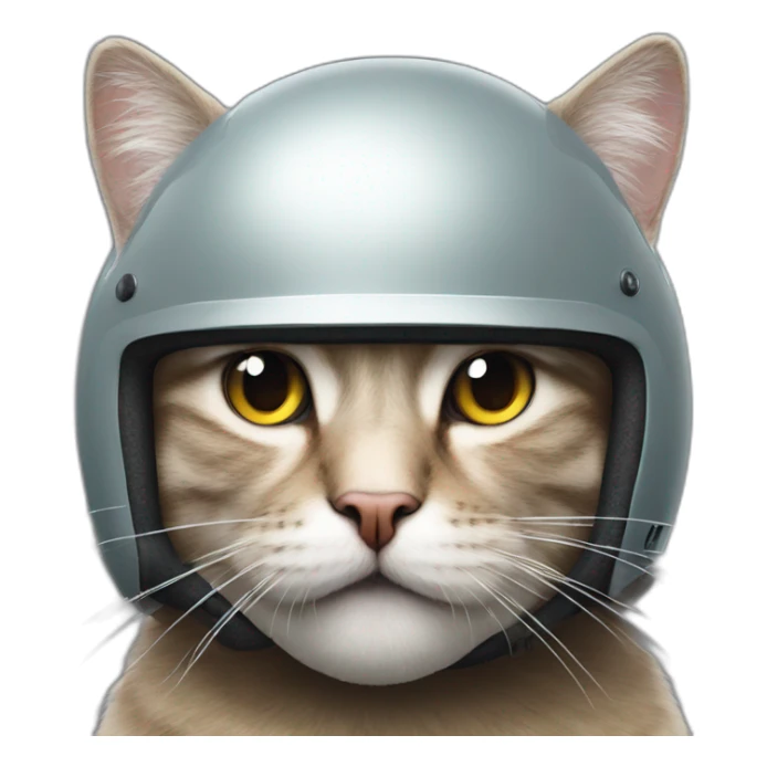 nasty old cat wearing postmodern helmet sticker