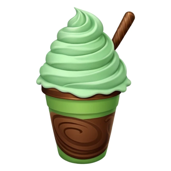 cup mint and chocolate ice cream sticker