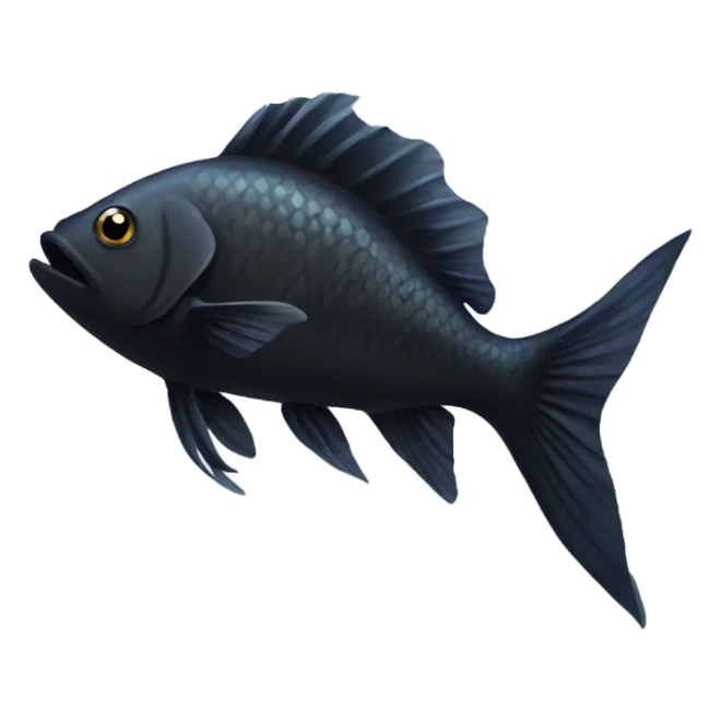 Black fish short fins sticker