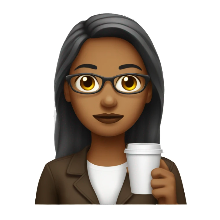 bossy girl with coffee  sticker