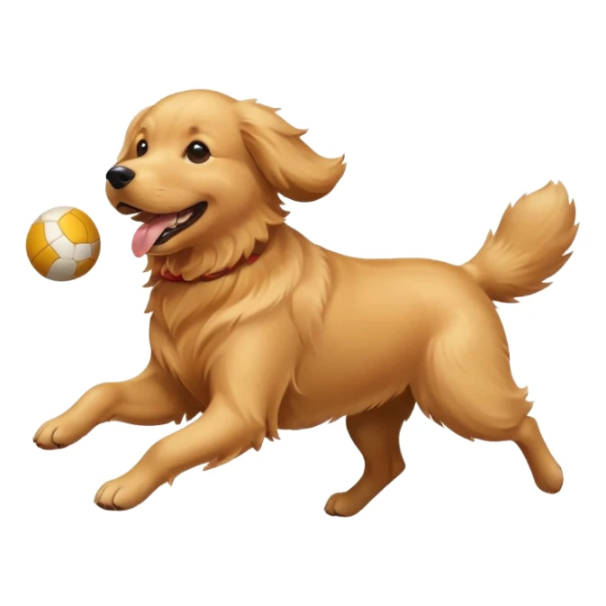 happy dog running after ball sticker