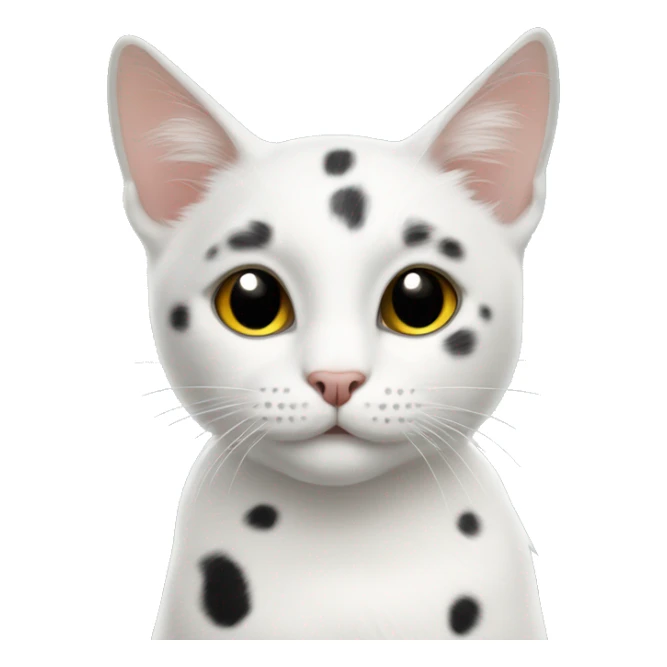 Beautiful white Creole cat with black spots sticker