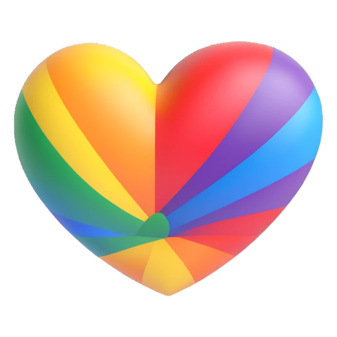 heart in rainbow pride colors, simple and bold, no text sticker