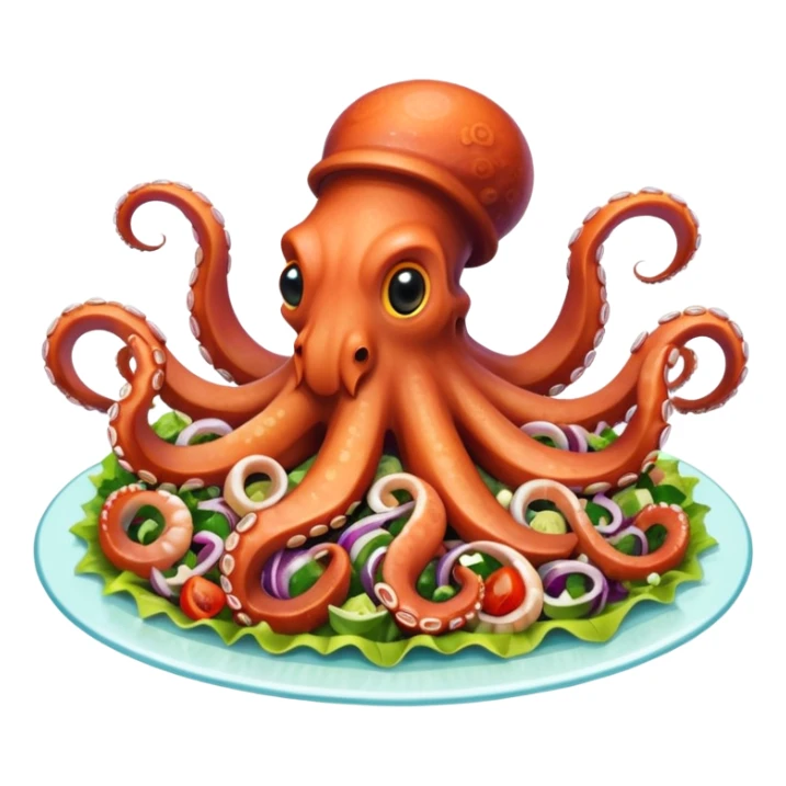 An octopus eating octopus salad sticker