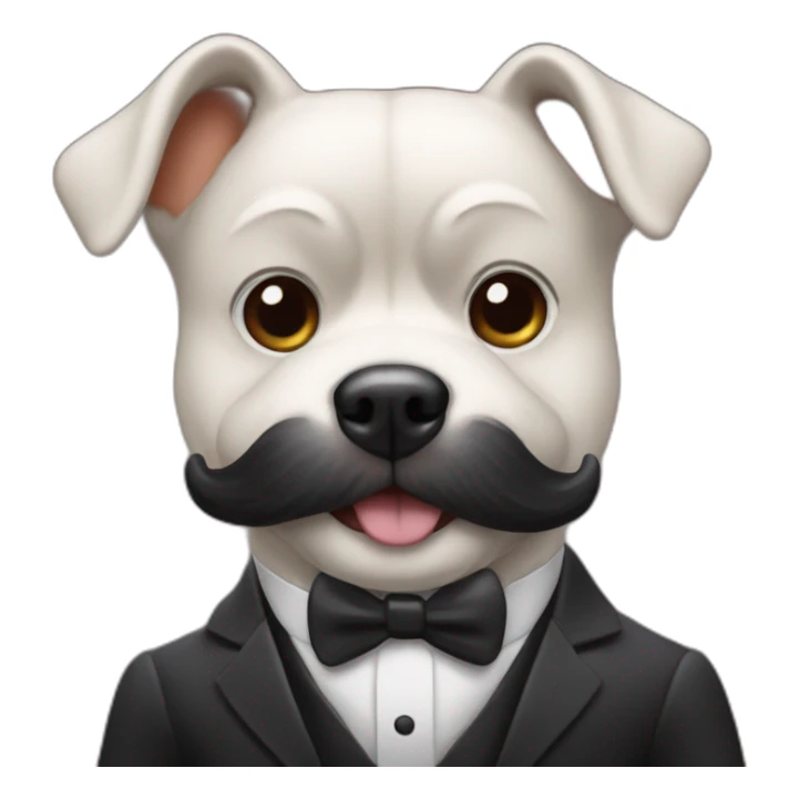 Mr Monopoly with a mustache as a dog sticker