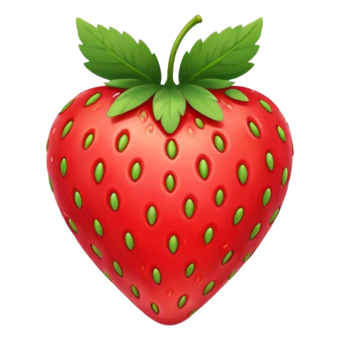 Strawberry shaped like a heart sticker