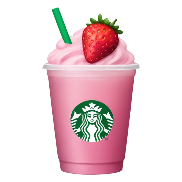 Starbucks pink drink with strawberries sticker