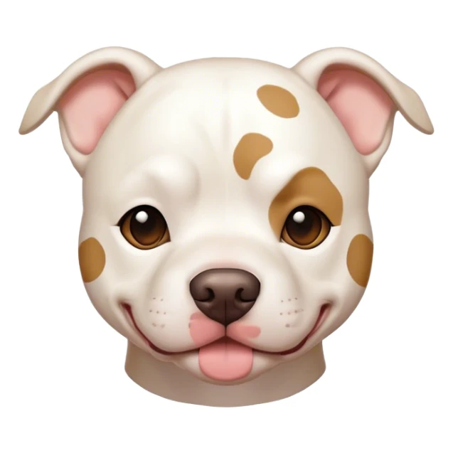 White pitbull mix with light brown spots sticker