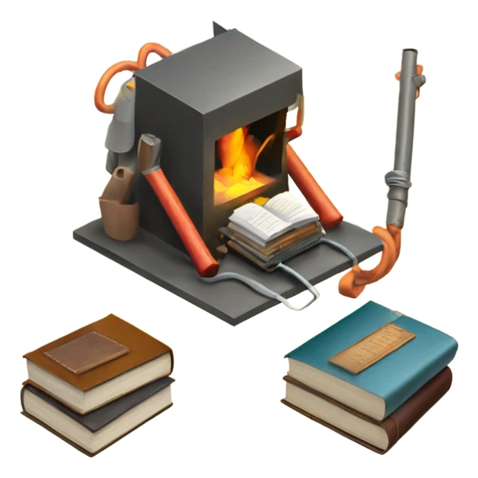 isometric thicks BOOKs with welder, leather sticker