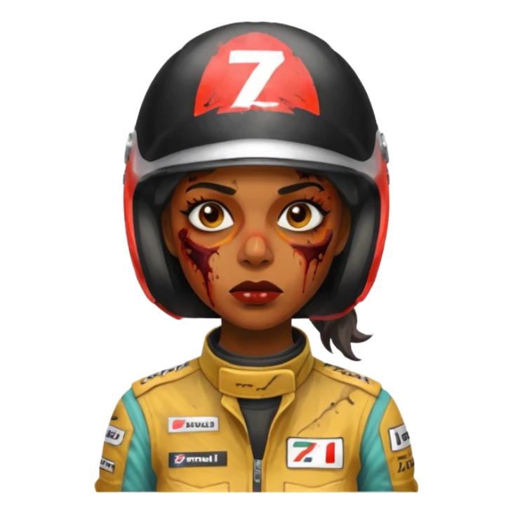 black woman zombie formlua 1 racer sticker