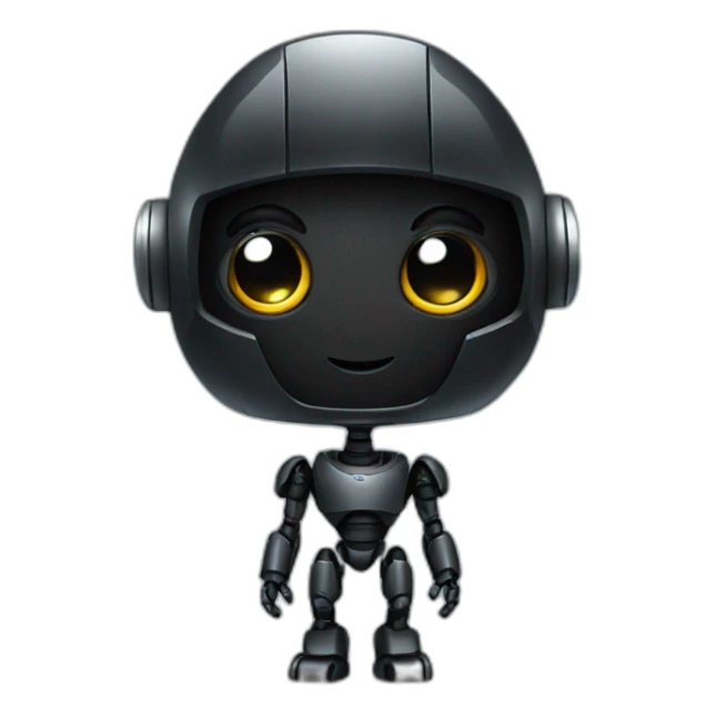 cute black robot sticker