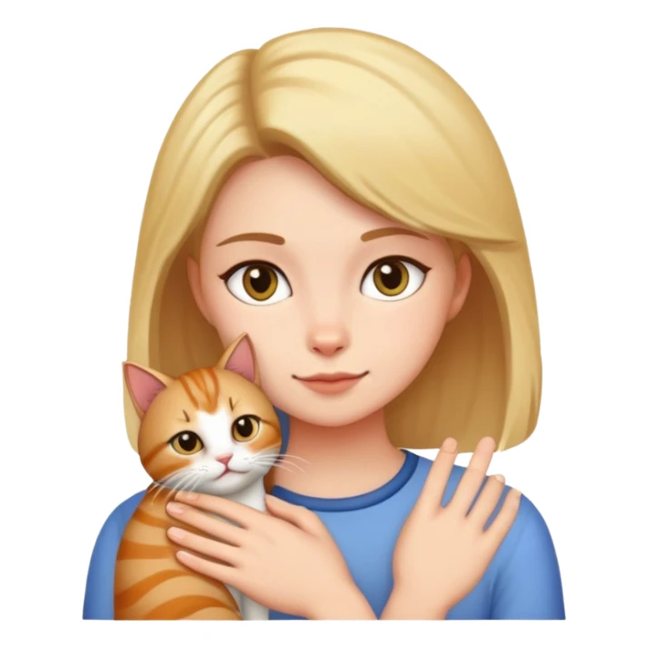 person petting a cat sticker