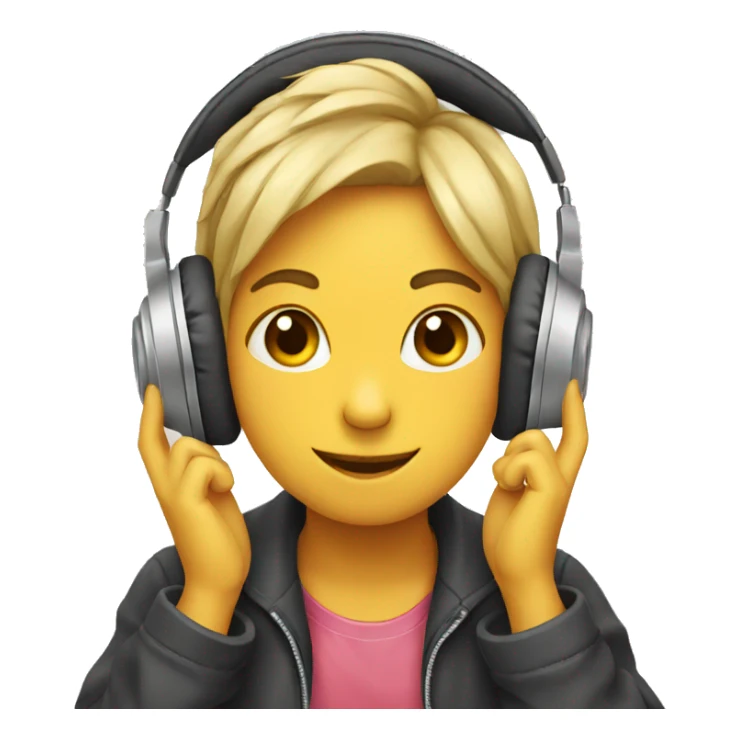 Love heart wearing headphones sticker