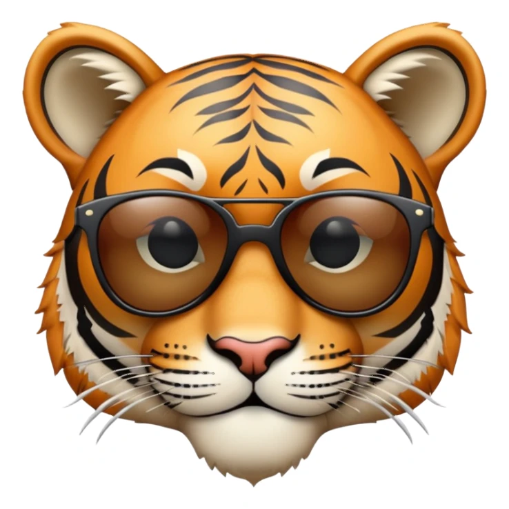 cool tiger face with sunglasses for Twitch emote sticker