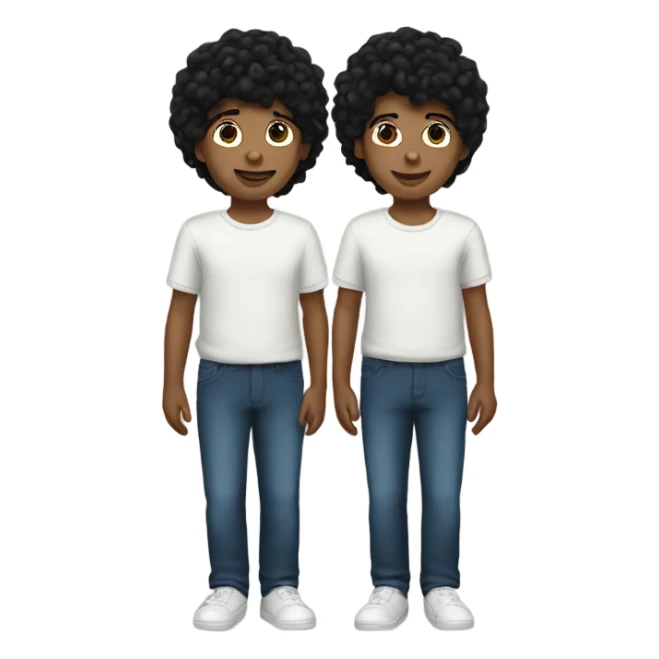 Twin boys with black hair sticker