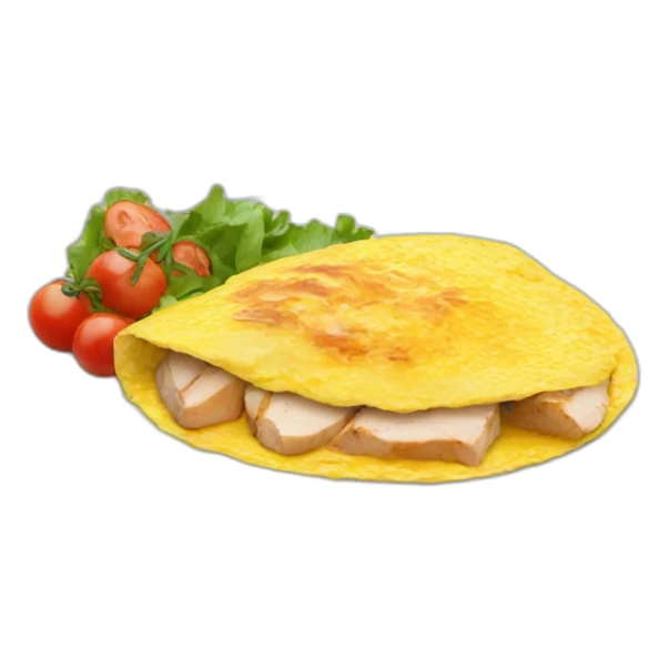 Omelette with grilled chicken in it  sticker