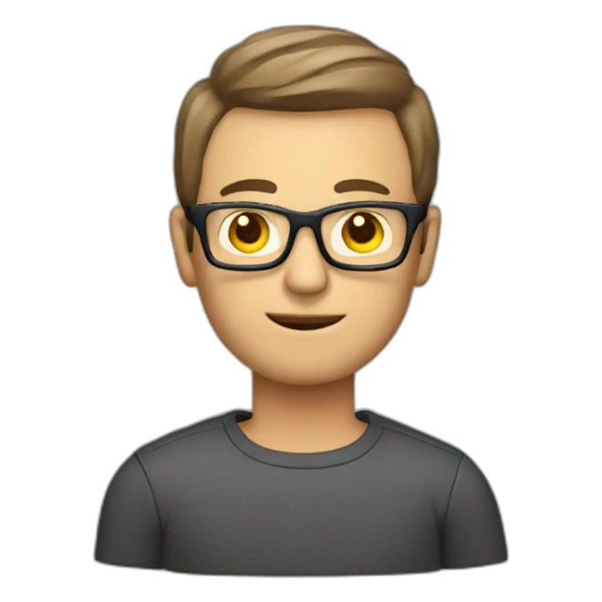 man with computor sticker