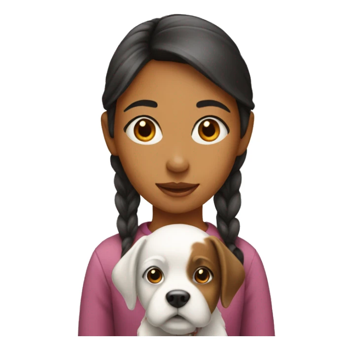 Girl behind a dog sticker