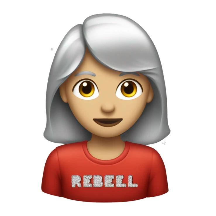 The word Rebels in red with silver rhinestones  sticker