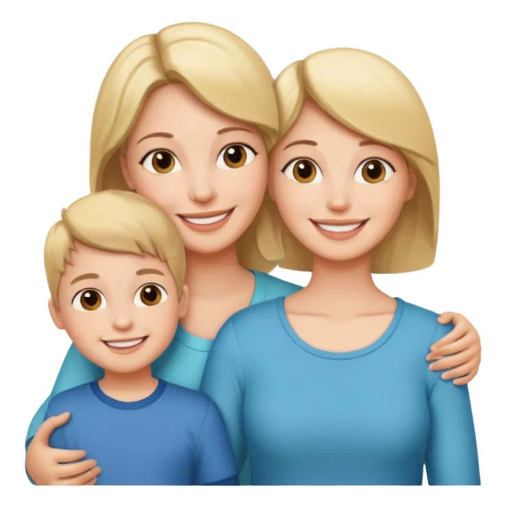 A mom with a son and a daughter  sticker