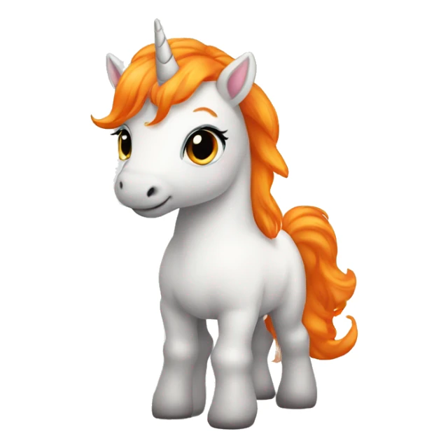 Baby unicorn with orange hair sticker