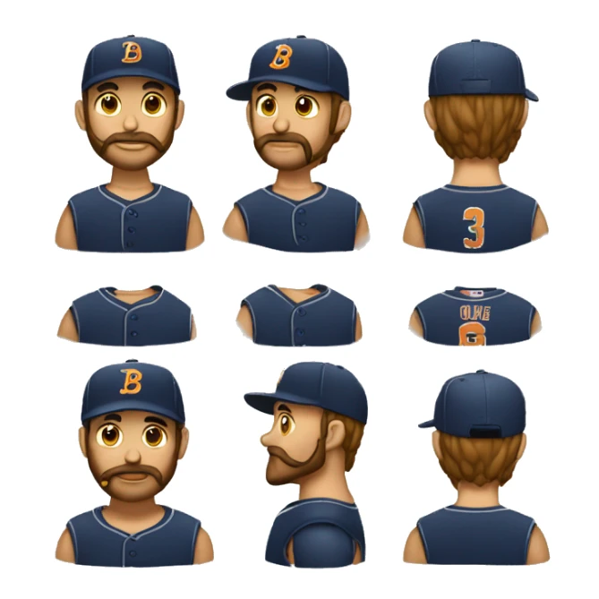 Emoji con barba de candado y gorra de beisball sticker