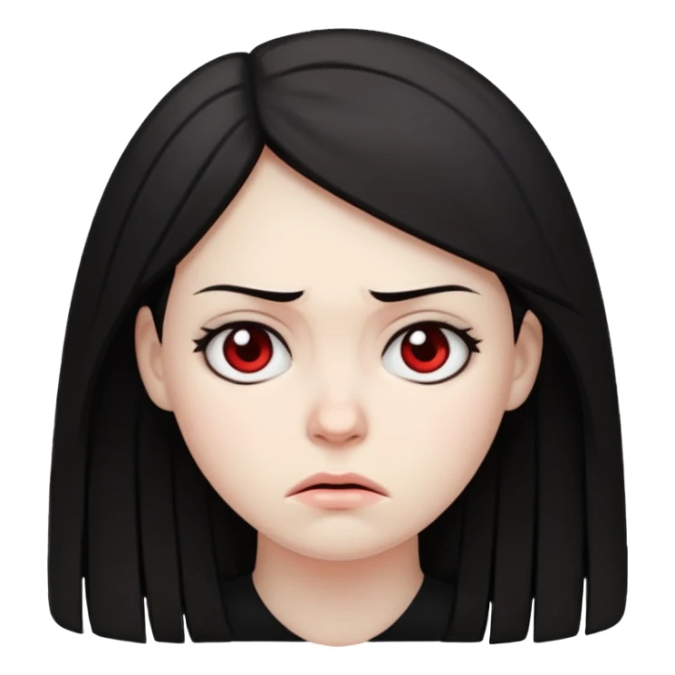 dark haired woman both sad and angry sticker