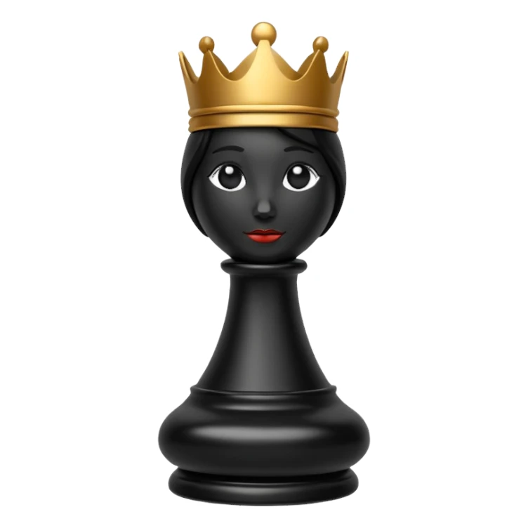queen chess piece emoji, black, regal sticker