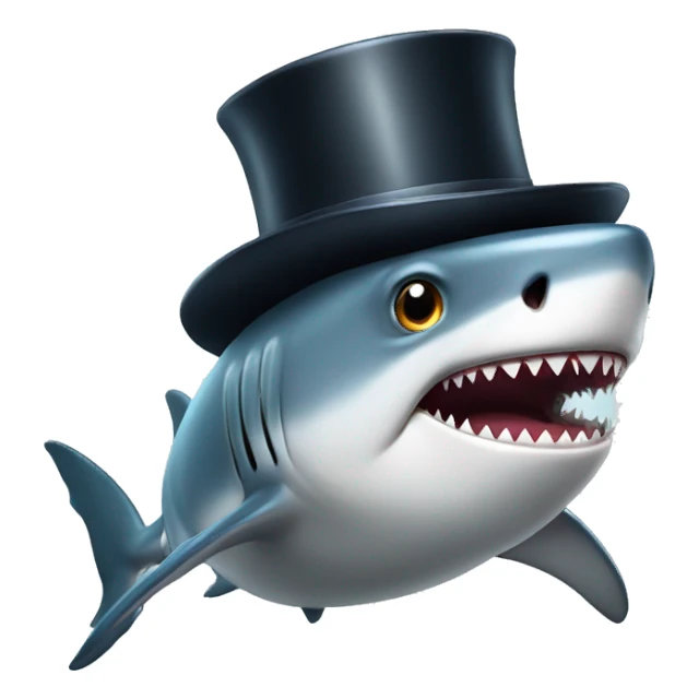 Shark with a top hat sticker