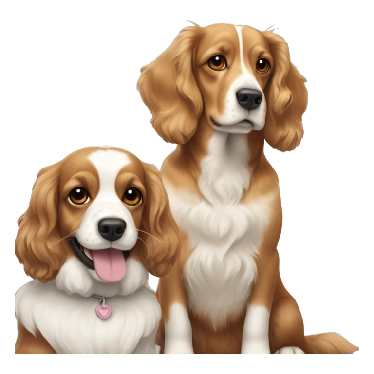 Cocker spaniel and corgi sitting next to each other  sticker
