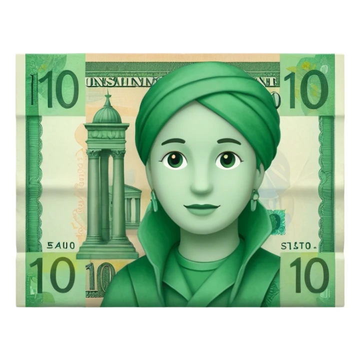 banconota verde 10 euro sticker