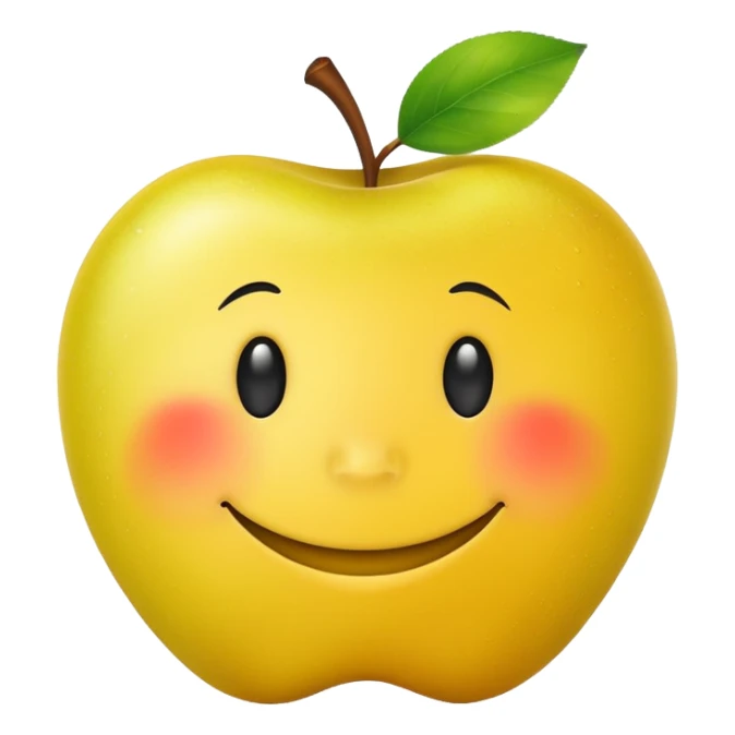 horny yellow apple smiley face sticker