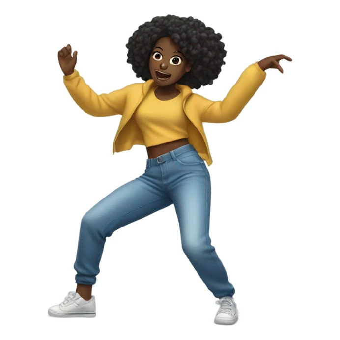 Hip hop dancer black girl sticker