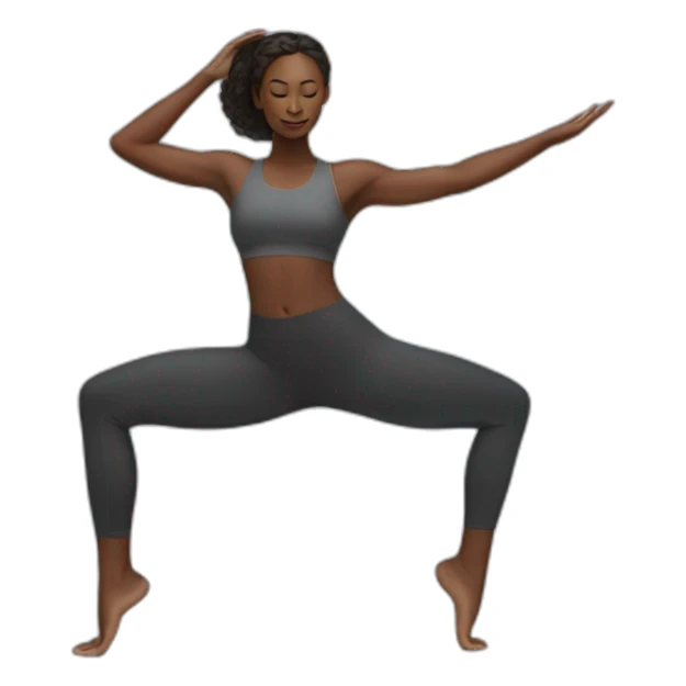 Black woman yoga pose sticker