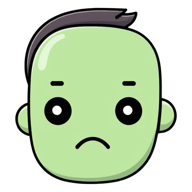 face with skeptical expression and disapproval sticker