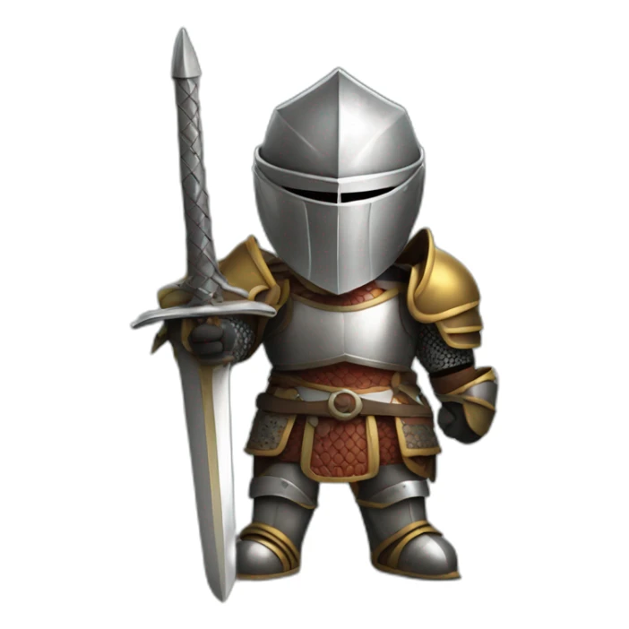 Apple knight-in armor- with a sword sticker
